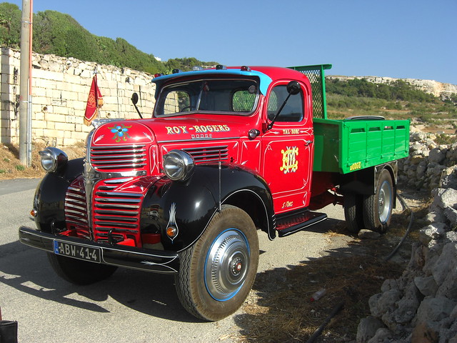DODGE T100  was a popular truck after the war and many were painted this way in Malta.