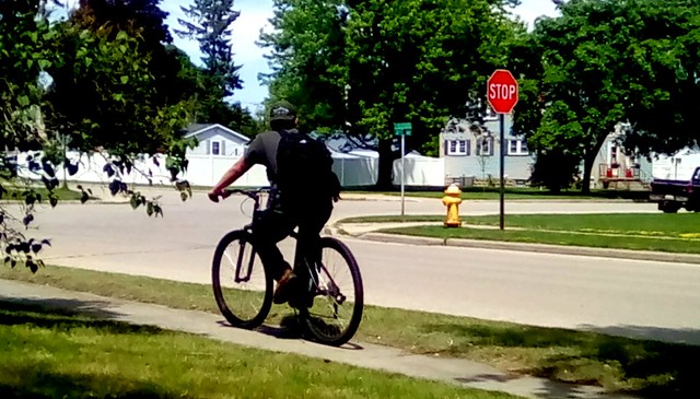 Sidewalk cycling! Menominee Michigan