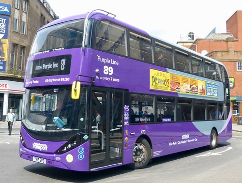 YN19 EFD ‘Nottingham City Transport’ No. 470 ‘Purple line 89’. Scania N280UD / Alexander Dennis Ltd. Enviro 400CBG City  on Dennis Basford’s railsroadsrunways.blogspot.co.uk’
