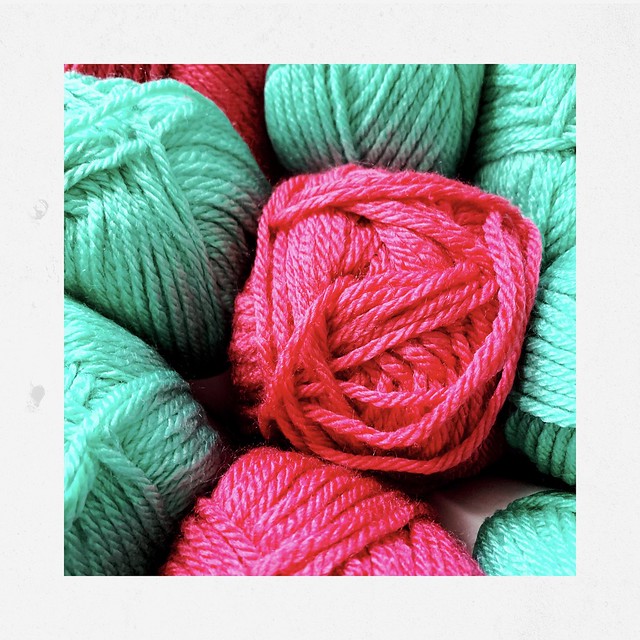 Pink & Green Yarn
