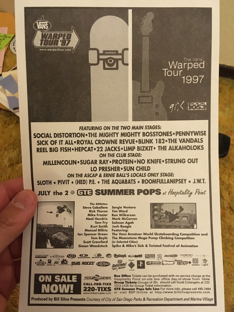 Warped Tour 1997 Flyer