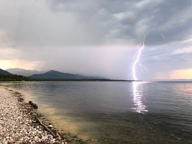Thunderstorm over the lake Baikal