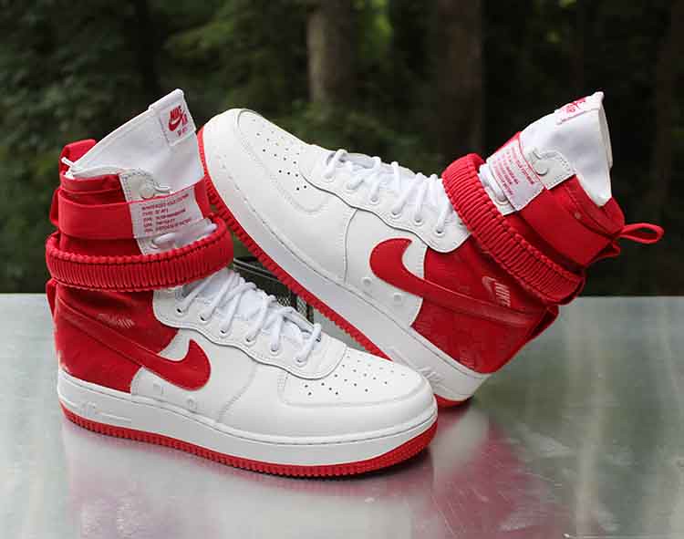 red and white sf air force 1