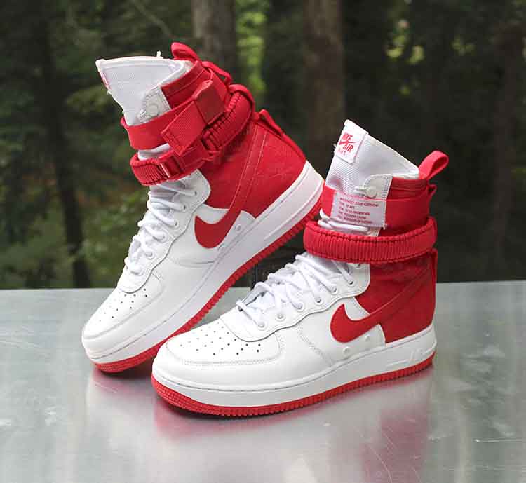 nike sf air force 1 high white university red