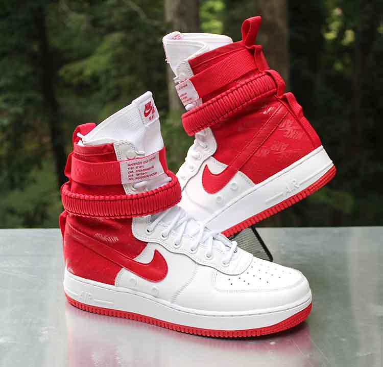 red and white sf air force 1