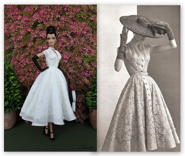 Véronique Lights, Cameras, Royal \  Balmain lace dress 1953