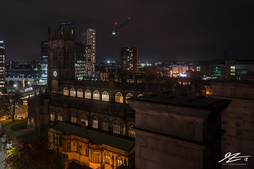 manchester greatermanchester northwest england city cityscape chimneys cathedral lights night evening longexposure lowlight sonya7riii zeiss loxia 21mm