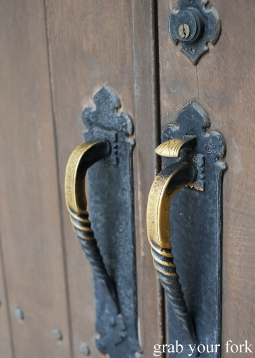 Entrance doors to Kyu-Karuizawa Chapel in Karuizawa that featured on Terrace House Opening New Doors