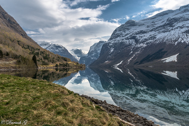 Perfect mirror, Jostedal`s glacier National Park, Norway