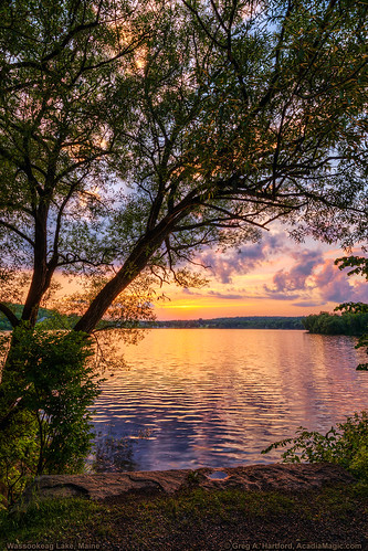 maine wassookeag lakewassookeag sunset twilight nature landscape lake water trees penobscotcounty dextermaine reflection