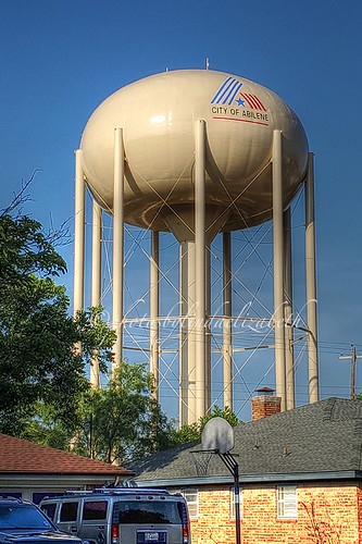 watertower abilene texas neighborhood vertical bluesky city