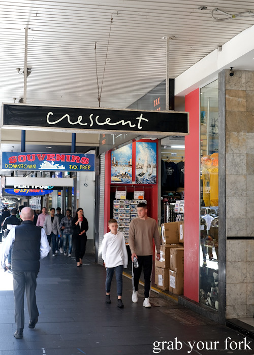 Entrance to Crescent Ramen Bar on George Street in Sydney