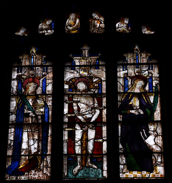 Fairford, Gloucestershire, St. Mary's church, nave, clerestory, stained-glass window # 21