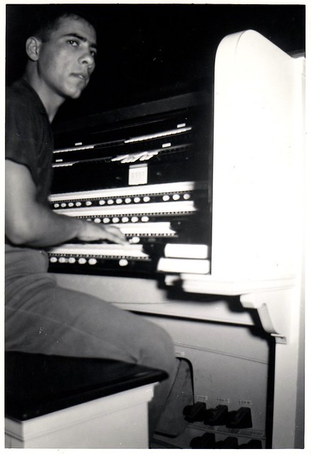 Ali playing the church organ, West Hartford