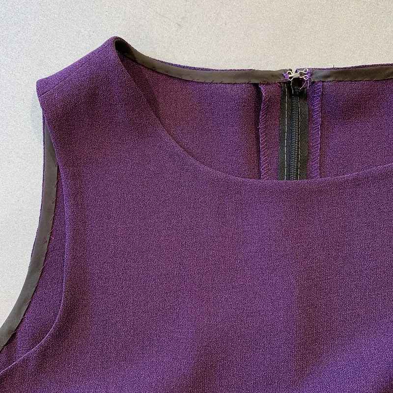 Purple dress bias binding