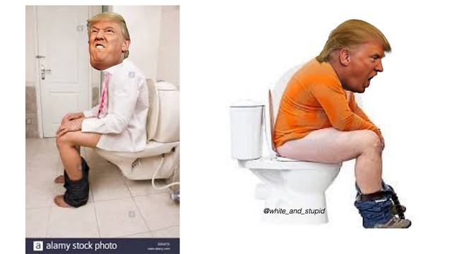 Donald Trump sitting on the Toilet