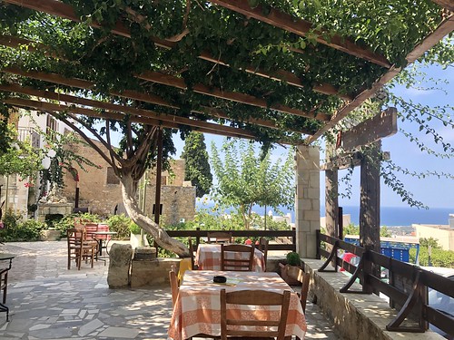 crete mountain taverna sea view blue charming village réthymnon venitian