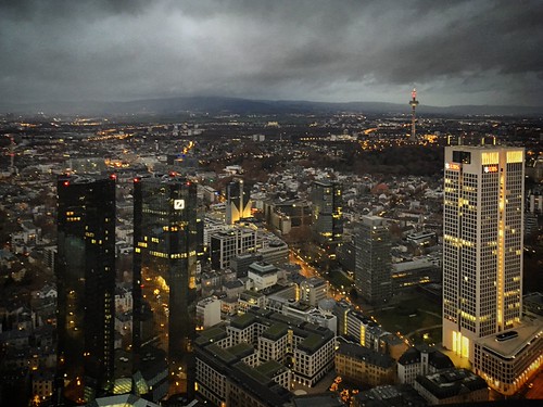 Frankfurt am Main city at night, Hesse, Germany, December 2018 by sergei.gussev, night, city, skyline, cityscape, sky, urban, building, downtown, view, lights, buildings, manhattan,