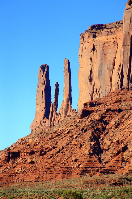 Three Sisters Rock Formation - Monument Valley Tribal PArk, Northern Arizona
