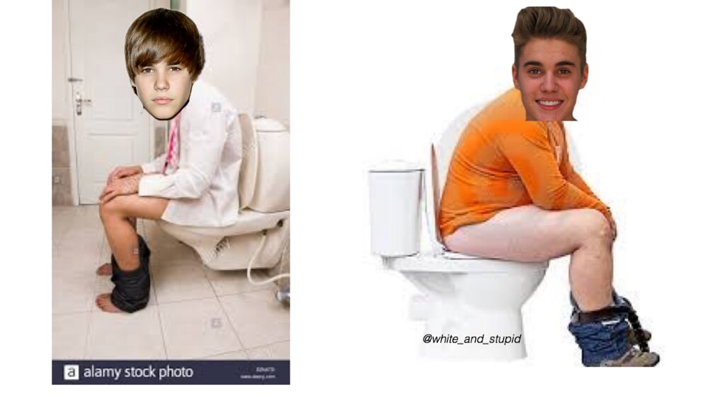 Justin Bieber sitting on the Toilet