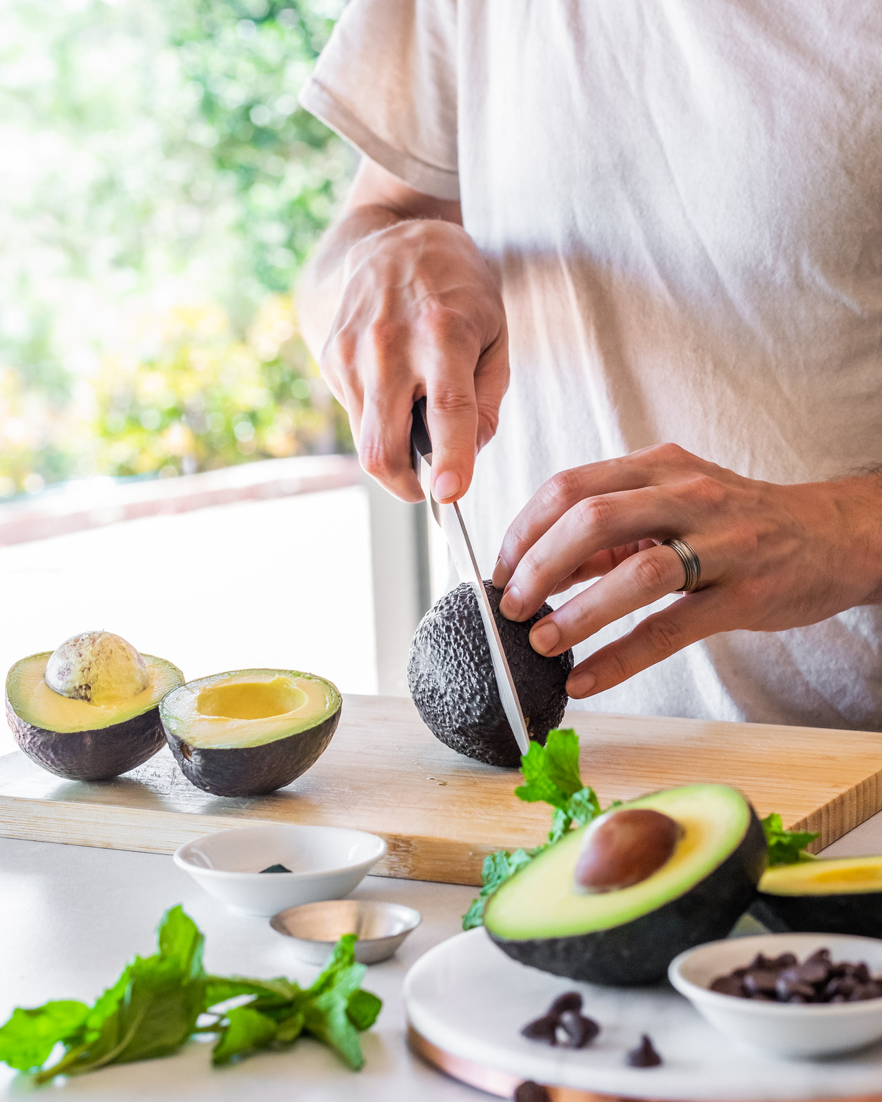 select avocados that are firm, but give slightly when squeezed