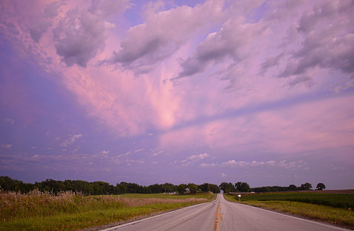 sky clouds cloud cloudy sunset sun illinois pretty road highway