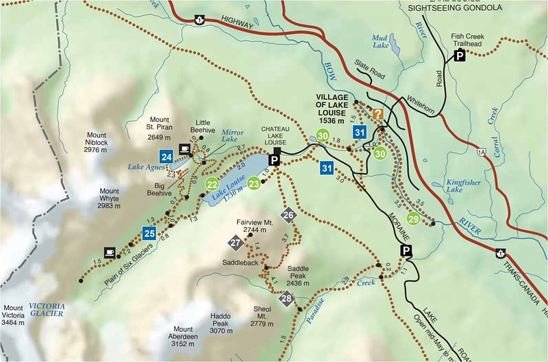 Lake Louise Trail map
