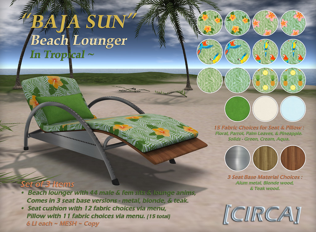 @ The Boardwalk | [CIRCA] – "BAJA SUN" – Beach Lounger – Tropical