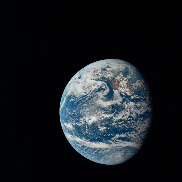 view of Earth from Apollo 11