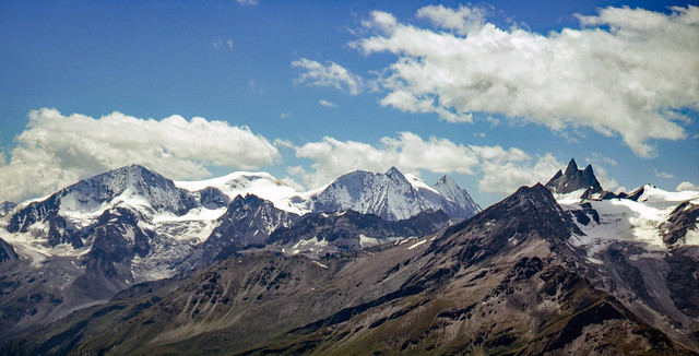 Panorama verso le Alpi di Arolla, alla Testata della Val d'Hérens