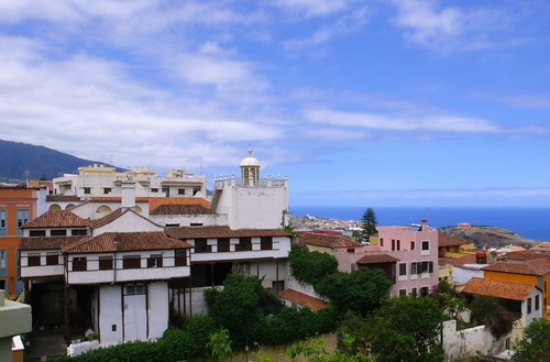 canaryislands tenerife spain laorotava historicaltown history town oldtown architecture oldarchitecture sky heaven clouds sea blue outdoor buildings building trees