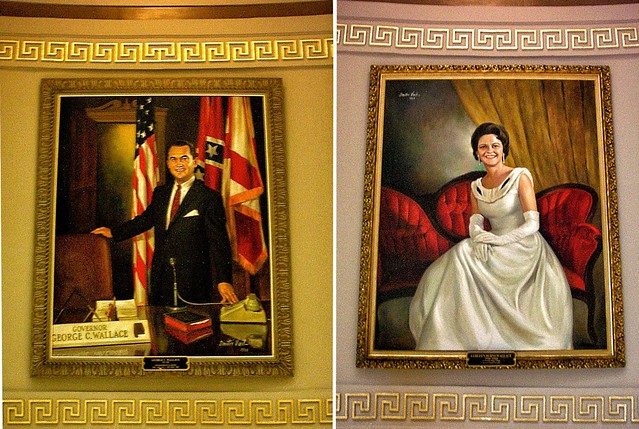 Alabama  -  Montgomery State Capitol - Former Govenors  -  George C. Wallace  and  Laureen Burns  Wallace