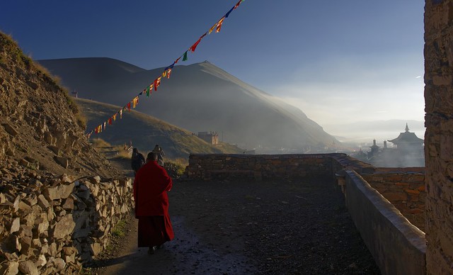 Sunrise kora walk at Sershul monastery, Tibet 2018