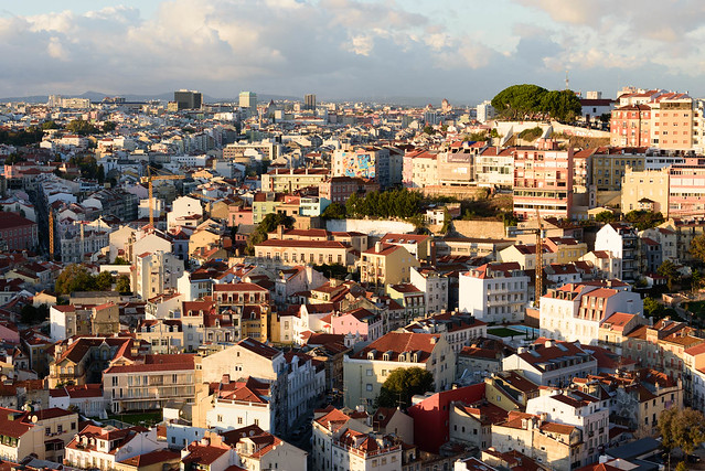 Vue sur Lisbonne au coucher du Soleil