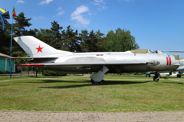 11 RED Former Russian Air Force Mikoyan-Gurevich MiG-19P on display in the Belarus Aerospace Museum at Borovaya Airfied Minsk on 25 May 2019
