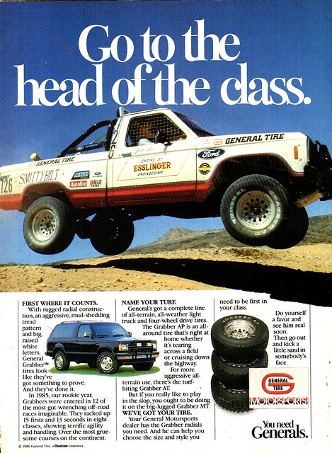 1986 General Tires 4WD On Road Off Road Tyres Ford GMC USA Original Magazine Advertisement