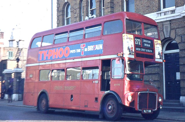 London Transport . RM 99 VLT99 . Stratford Broadway , Stratford , East London . June-1969 .