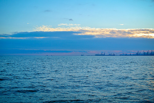 Sunset in Mariupol. by denkuznets81, Мариуполь. Порт.sunset dusk sea seascape sky port blue mariupol donbass azov азовскоеморе закат море