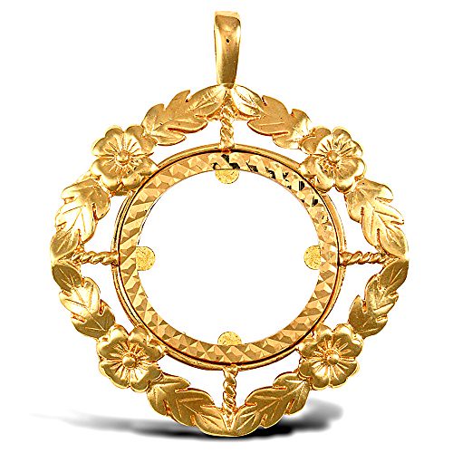 Personalised Coin 9ct Gold Jewelco London Rope Candy Twist Frame Half ...