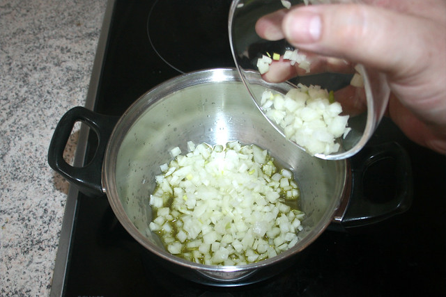 05 - Zwiebeln in Topf geben / Put onions in pot