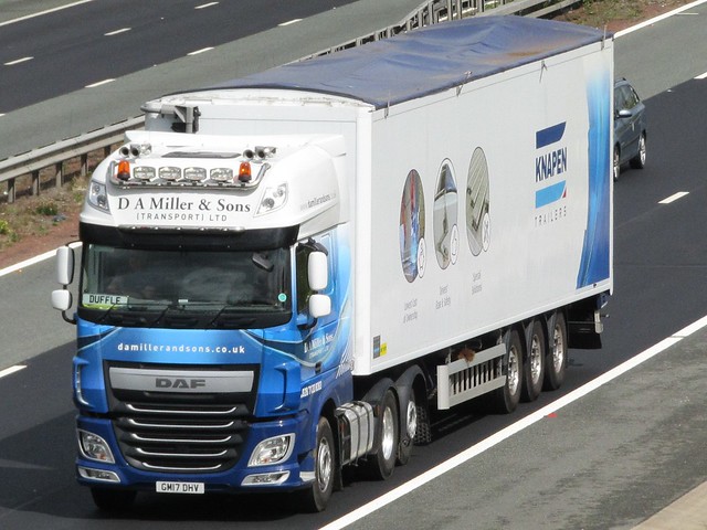 D.A.Miller & Sons Transport, DAF-XF (GM17DHV) On The A1M Southbound