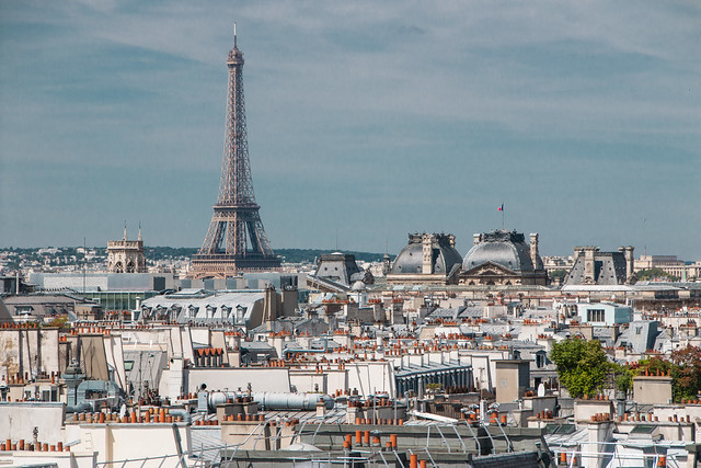 Tour Eiffel, Louvre, and Paris Chimneys