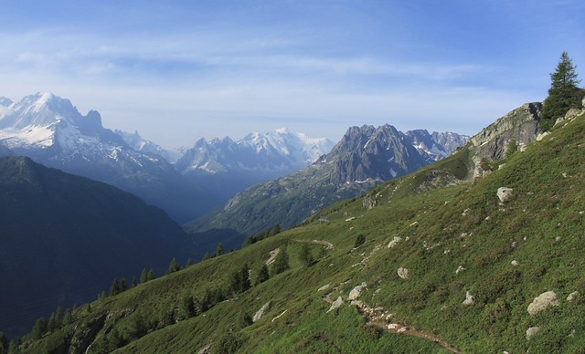 avec une superbe vue sur le Massif du Mont Blanc