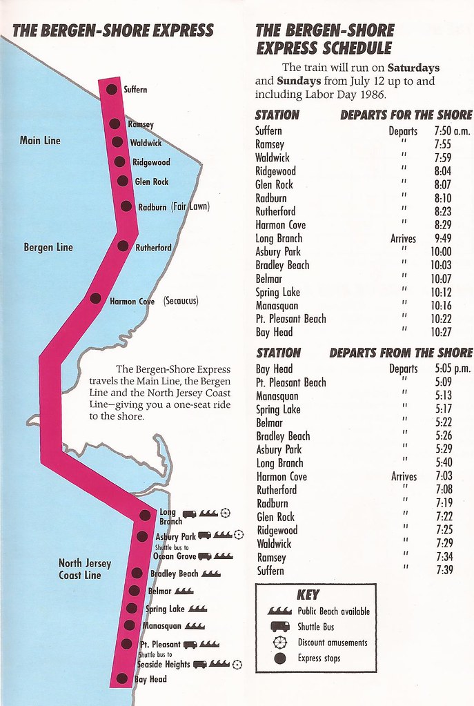 jersey coast line schedule