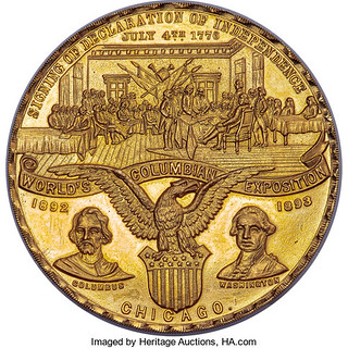 1893 Columbian Exposition Gold Medal reverse