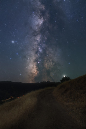 milkyway night sky digitalprocessing starsremoved saturn jupiter landscape road lakesonoma sonomacounty california stars galaxy