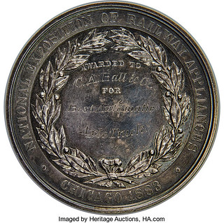 1883 National Exposition of Railway Appliances Medal everse