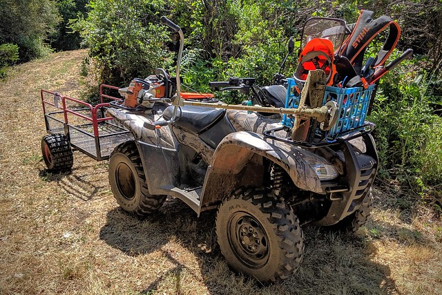 All set. Honda Rancher 600 set up for tree work, grass cutting, brush clearing and hauling.