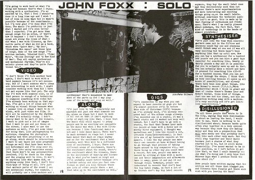 Page 18 and 19 - Ultravox - Past Present and Future - Fanzine (1978) | by Magazone