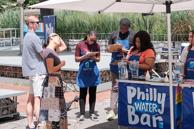 Phila. Water Dept. Commissioner Randy Hayman made his public debut for a special Philly Water Bar appearance featuring the Phillie Phanatic. 